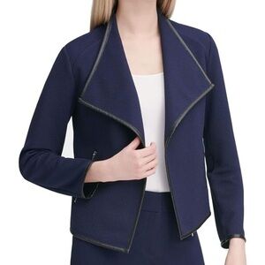 Calvin Klein Women's Twilight Blue Textured Blazer